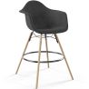 Tabouret de Bar en Velours - Design Scandinave et Pieds en Bois - Nordika image 7