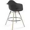 Tabouret de Bar en Velours - Design Scandinave et Pieds en Bois - Nordika image 7