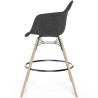 Tabouret de Bar en Velours - Design Scandinave et Pieds en Bois - Nordika image 7