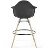 Tabouret de Bar en Velours - Design Scandinave et Pieds en Bois - Nordika image 7
