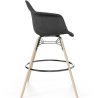 Tabouret de Bar en Velours - Design Scandinave et Pieds en Bois - Nordika image 7