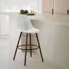 Tabouret de Bar en Velours - Design Scandinave et Pieds en Bois Foncé - Skögur image 7