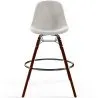 Tabouret de Bar en Velours - Design Scandinave et Pieds en Bois Foncé - Skögur image 7