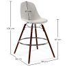 Tabouret de Bar en Velours - Design Scandinave et Pieds en Bois Foncé - Skögur image 7