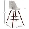 Tabouret de Bar en Velours - Design Scandinave et Pieds en Bois Foncé - Skögur image 7
