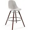 Tabouret de Bar en Velours - Design Scandinave et Pieds en Bois Foncé - Skögur image 7
