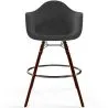 Tabouret de Bar en Velours - Design Scandinave et Pieds en Bois Foncé - Nordika image 7