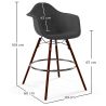 Tabouret de Bar en Velours - Design Scandinave et Pieds en Bois Foncé - Nordika image 7