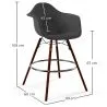 Tabouret de Bar en Velours - Design Scandinave et Pieds en Bois Foncé - Nordika image 7