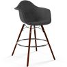 Tabouret de Bar en Velours - Design Scandinave et Pieds en Bois Foncé - Nordika image 7