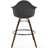 Tabouret de Bar en Velours - Design Scandinave et Pieds en Bois Foncé - Nordika image 7