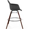Tabouret de Bar en Velours - Design Scandinave et Pieds en Bois Foncé - Nordika image 7