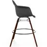 Tabouret de Bar en Velours - Design Scandinave et Pieds en Bois Foncé - Nordika image 7