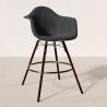 Tabouret de Bar en Velours - Design Scandinave et Pieds en Bois Foncé - Nordika image 7