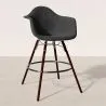 Tabouret de Bar en Velours - Design Scandinave et Pieds en Bois Foncé - Nordika image 7