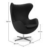 Fauteuil avec Accoudoirs - Revêtu de Similicuir - Design Oeuf - Brave image 7