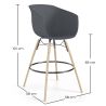 Tabouret de Bar - Design Scandinave - Pieds en Bois Naturel - Melania image 7