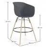 Tabouret de Bar - Design Scandinave - Pieds en Bois Naturel - Melania image 7