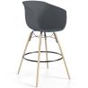 Tabouret de Bar - Design Scandinave - Pieds en Bois Naturel - Melania image 7