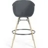 Tabouret de Bar - Design Scandinave - Pieds en Bois Naturel - Melania image 7