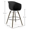 Tabouret de Bar - Design Scandinave - Pieds en Bois Foncé - Pirela image 7