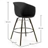 Tabouret de Bar - Design Scandinave - Pieds en Bois Foncé - Pirela image 7