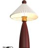 Lampe de table avec base en bois et abat-jour en ciment blanc - Ambiana image 7
