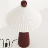 Lampe de table avec base en bois et abat-jour en ciment blanc - Ambiana image 7