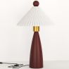 Lampe de table avec base en bois et abat-jour en ciment blanc - Ambiana image 7