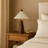 Lampe de table avec base en bois et abat-jour en ciment blanc - Ambiana image 7