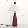 Lampe de table avec base en bois et abat-jour en ciment blanc - Ambiana image 7