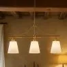 Suspension Plafonnier en Métal Doré Vieilli avec 3 Abat-jours - Bubles image 7
