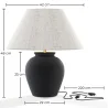 Lampe de Table Vintage - Base en Céramique et Abat-jour en Tissu - Luno image 7