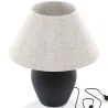 Lampe de Table Vintage - Base en Céramique et Abat-jour en Tissu - Luno image 7