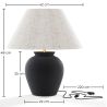 Lampe de Table Vintage - Base en Céramique et Abat-jour en Tissu - Luno image 7
