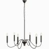 Suspension Métallique Style Chandelier Noir Mat – 6 Bras - Lumella image 7