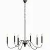Suspension Métallique Style Chandelier Noir Mat – 6 Bras - Lumella image 7