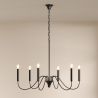 Suspension Métallique Style Chandelier Noir Mat – 6 Bras - Lumella image 7