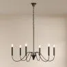 Suspension Métallique Style Chandelier Noir Mat – 6 Bras - Lumella image 7
