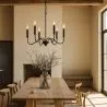 Suspension Métallique Style Chandelier Noir Mat – 6 Bras - Lumella image 7