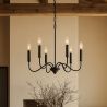 Suspension Métallique Style Chandelier Noir Mat – 6 Bras - Lumella image 7