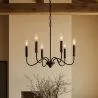 Suspension Métallique Style Chandelier Noir Mat – 6 Bras - Lumella image 7