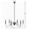 Suspension Métallique Style Chandelier Noir Mat – 6 Bras - Lumella image 7