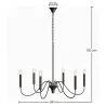 Suspension Métallique Style Chandelier Noir Mat – 6 Bras - Lumella image 7
