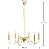 Suspension dorée à 6 bras – Style chandelier moderne en métal - Vintessa image 7
