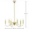Suspension dorée à 6 bras – Style chandelier moderne en métal - Vintessa image 7