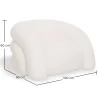 Fauteuil Moderne Rembourré En Tissu Bouclé Blanc Crème – Design Courbe Et Confortable - Gab image 7