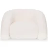 Fauteuil Moderne Rembourré En Tissu Bouclé Blanc Crème – Design Courbe Et Confortable - Gab image 7