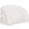 Fauteuil Moderne Rembourré En Tissu Bouclé Blanc Crème – Design Courbe Et Confortable - Gab image 7