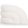 Fauteuil Moderne Rembourré En Tissu Bouclé Blanc Crème – Design Courbe Et Confortable - Gab image 7